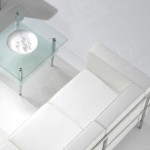 Two Seater White Corbusier Sofa
