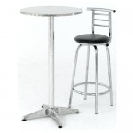 Chrome Poseur and Bistro Table