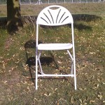 White Folding Fan Back Chair to Hire