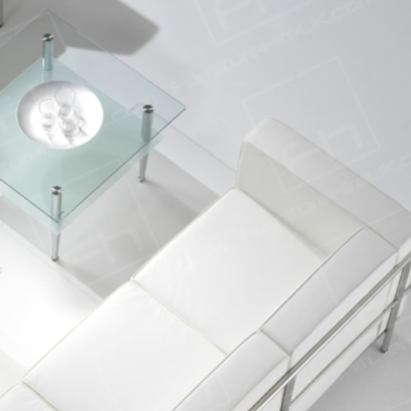 Two Seater White Corbusier Sofa