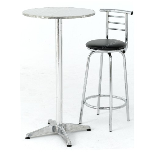 Chrome Poseur and Bistro Table