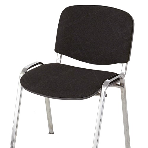 Chrome and Black Stacking Chairs
