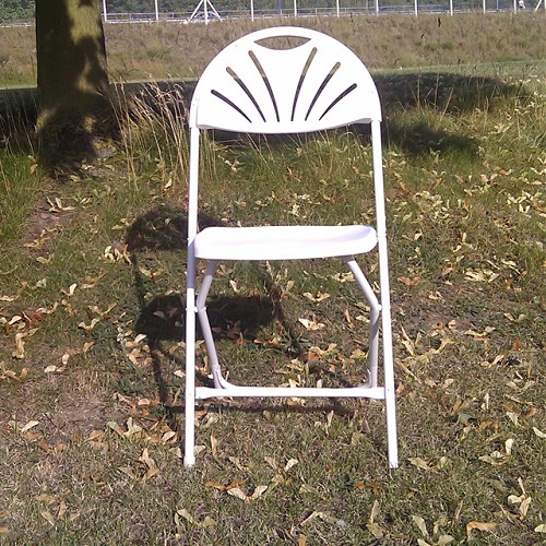 White Folding Fan Back Chair to Hire